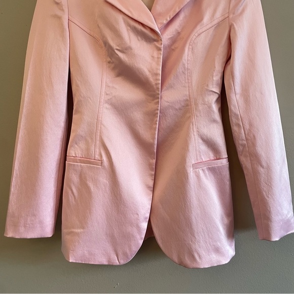 Zara Baby Pink Satin Long Line Blazer – Size XS GUC - Picture 5 of 16
